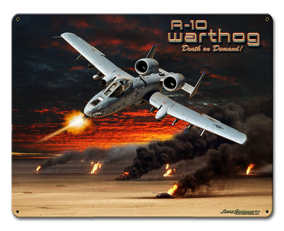Lg840 12 X 15 In. A-10 Warthog Satin Metal Sign
