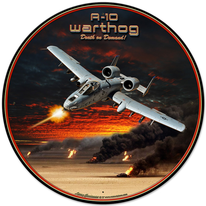 Lg842 28 In. A-10 Warthog Round Metal Sign
