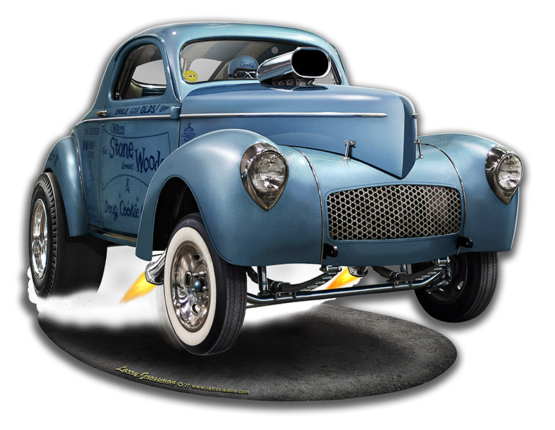 14 X 11 In. 1941 S.w.c. Willys Gasser Cut-out Plasma Metal Sign
