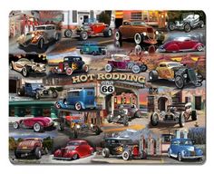 Larry Grossman Signs Lg735 30 X 24 In. Hot Rod Collage Plasma Metal Sign