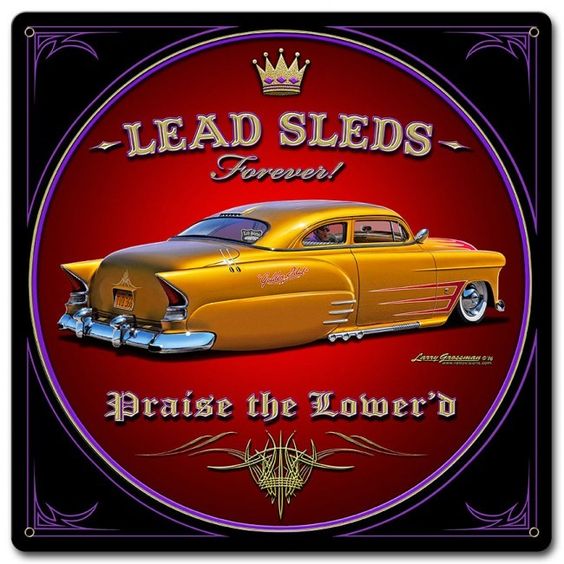 Larry Grossman Signs Lg764 12 X 12 In. Lead Sleds Forever Satin Round Metal Sign