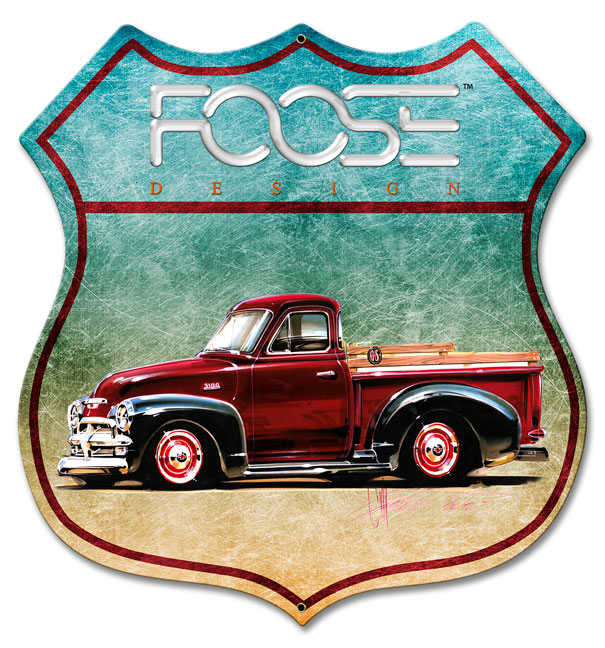 Cfos040 28 In. 54 Red Truck Shield Metal Sign