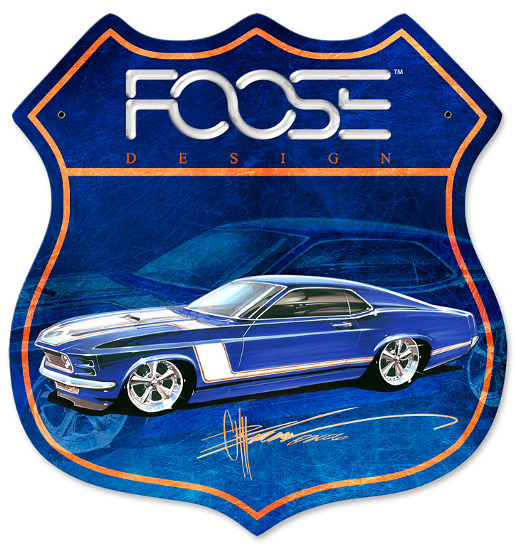 Cfos046 15 X 15 In. 70 Blue Race Car Shield Metal Sign