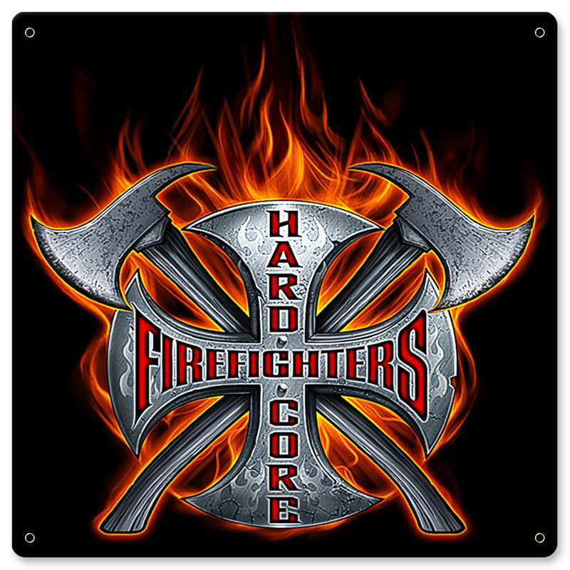 Erazorbits Era043 12 X 12 In. Hardcore Firefighters Plasma Metal Sign