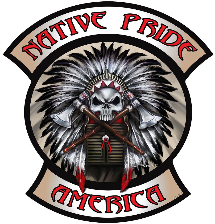 Wks021 26 X 24 In. Native Pride Indian Skull Plasma Metal Sign