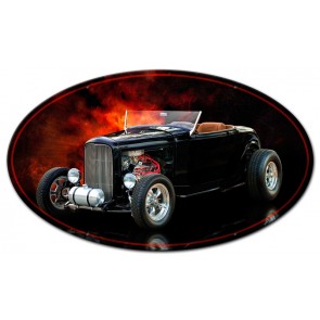 Rrs002 14 In. High Boy Roadster Oval Metal Sign