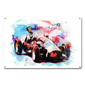 Rrs029 7 X 22 In. Water Colors Racer Satin Metal Sign