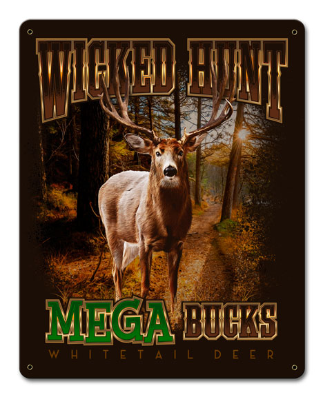 Erazorbits Era067 12 X 15 In. Deer Mega Bucks Satin Metal Sign
