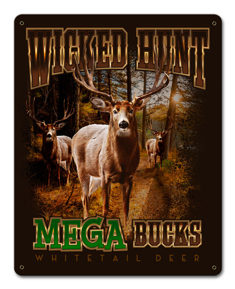Erazorbits Era068 12 X 15 In. Deers Mega Bucks Satin Metal Sign