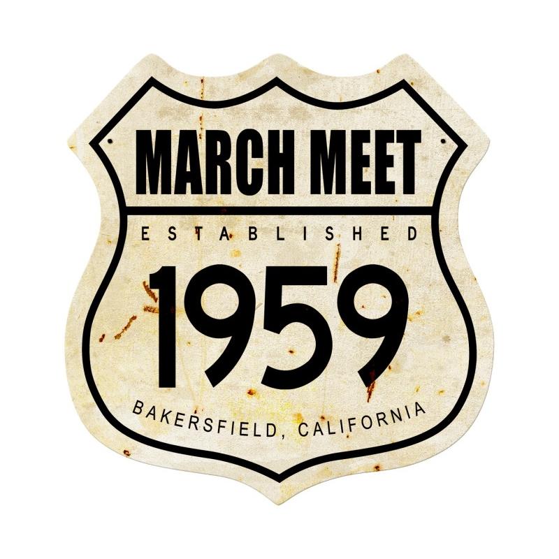 Fam030 March Meet 1959 Shield Metal Sign