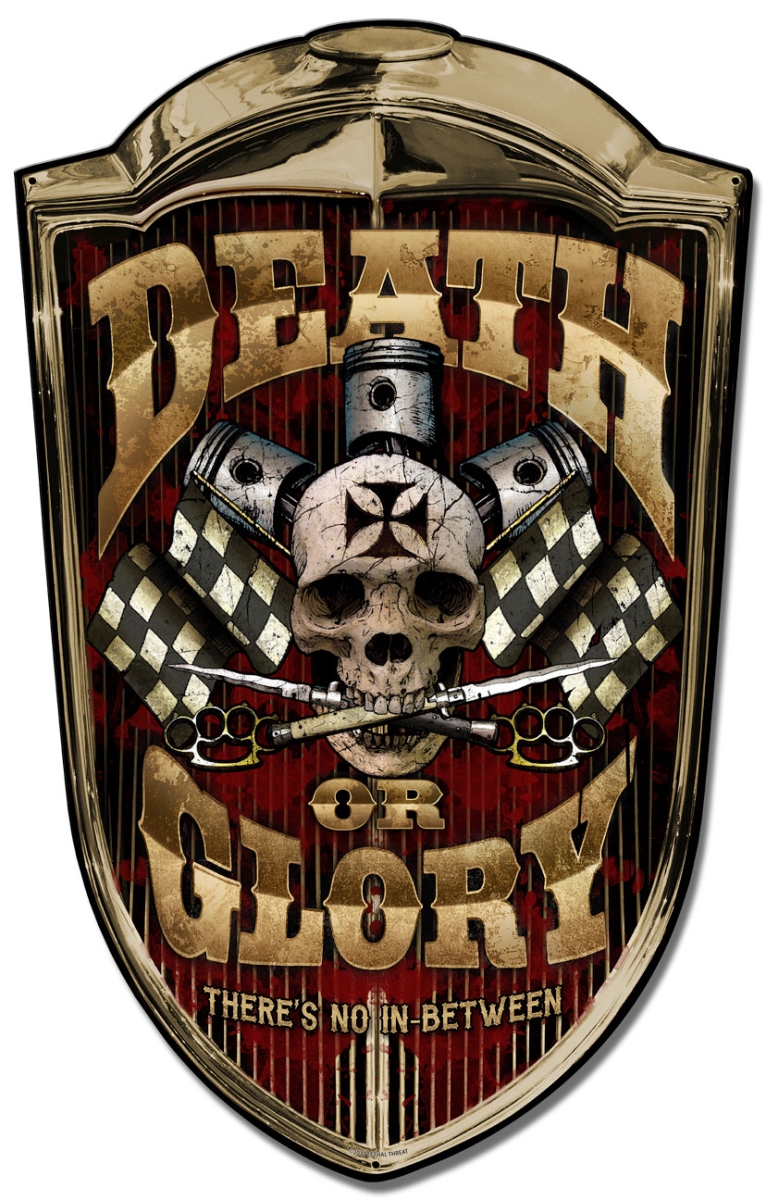 Leth171 24 X 36 In. Grill Death Or Glory Satin Plasma Metal Sign
