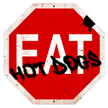 Rpc398 Eat Hot Dogs Stop Sign Metal Sign