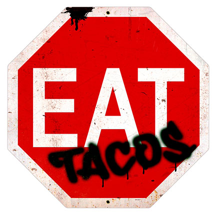 Rpc401 Eat Tacos Sign Satin Metal Sign