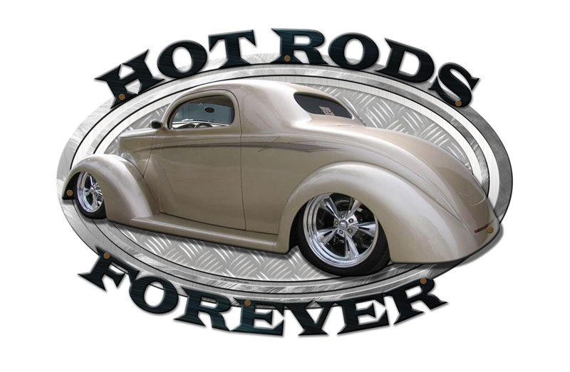 Osn013 23 X 16 In. Hot Rods Forever Metal Sign