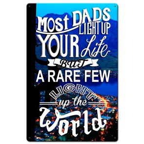 7 X 22 In. Lineman Most Dads Light Mountains Satin Metal Sign