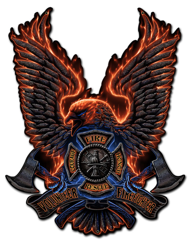 16 X 20 In. Fire Eagle Plasma Metal Sign