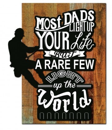 10 X 16 In. Most Dads Light Up Your Life Key Holder With Wood Backing Plasma Metal Sign