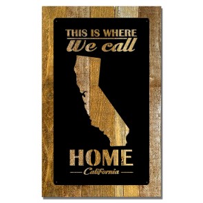 10 X 16 In. Home California Metal Cut Out On Wood Plasma Metal Sign