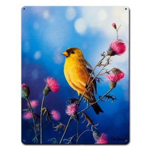 12 X 15 In. American Goldfinch Satin Metal Sign