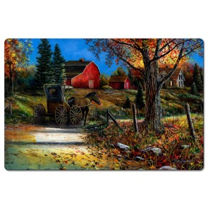 Jh082 24 X 16 In. Country Roads Satin Metal Sign