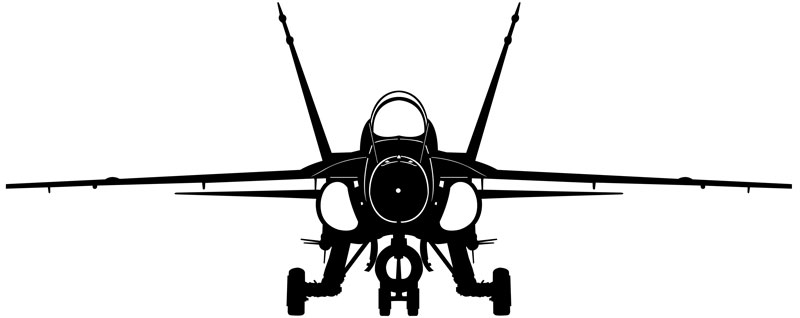 Fa18 Hornet Silhouette Laser - 42 X 16 In.