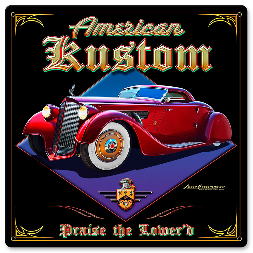 Lg913 American Kustom Satin Metal Sign - 12 X 12 In.