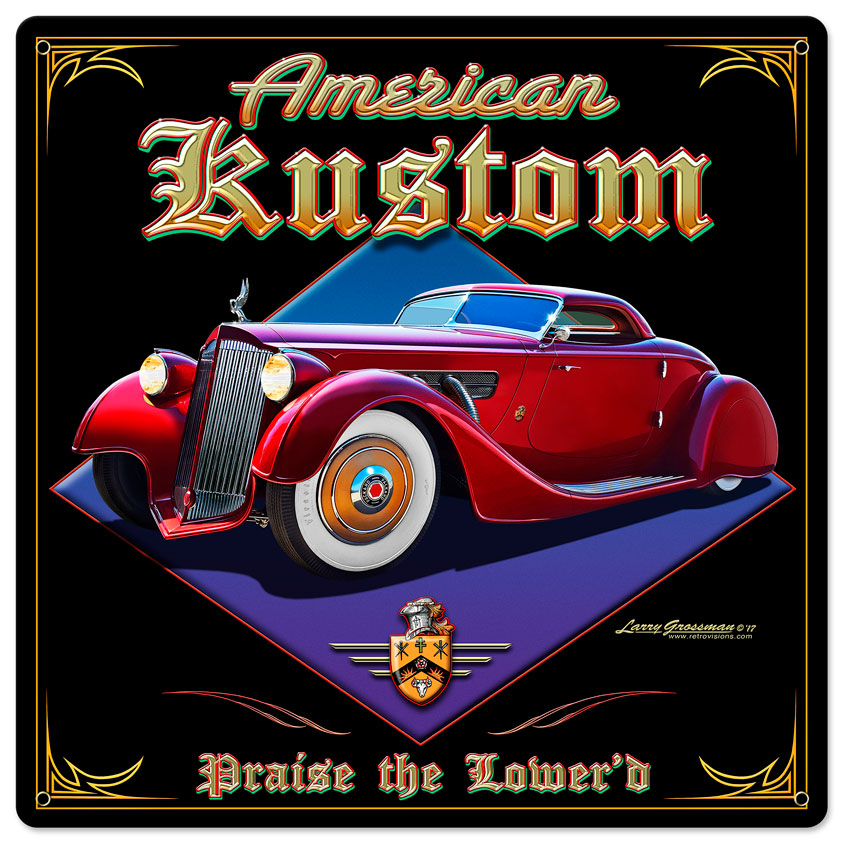 Lg914 American Kustom Satin Metal Sign - 24 X 24 In.