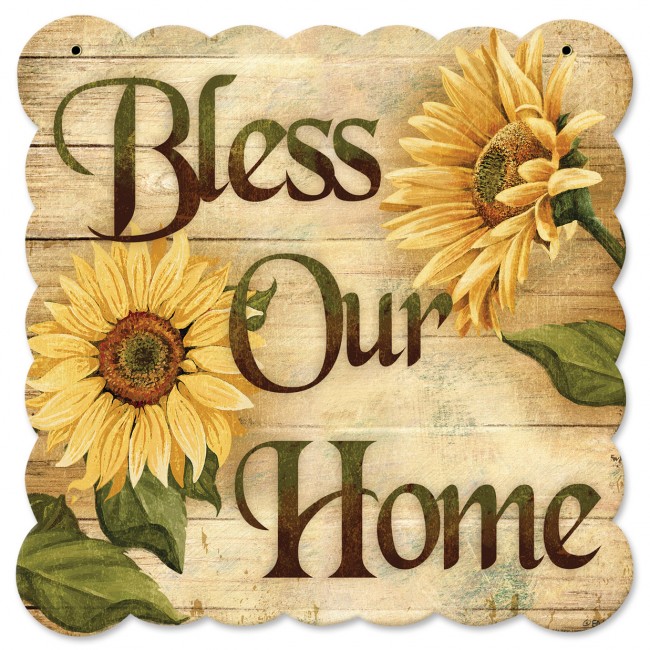 Lane055 Bless Our Home Plasma Metal Sign - 16 X 16 In.