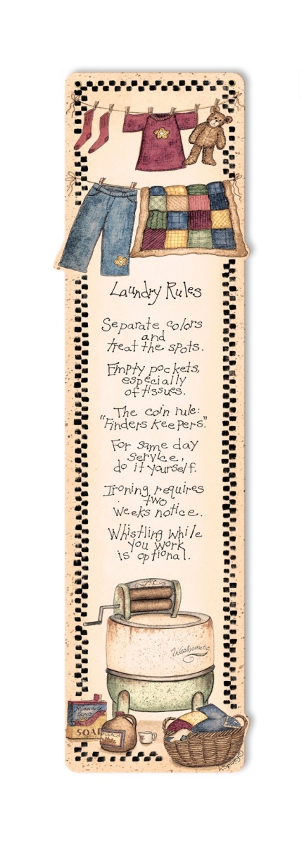 Lane062 Laundry Rules Plasma Metal Sign - 7 X 22 In.