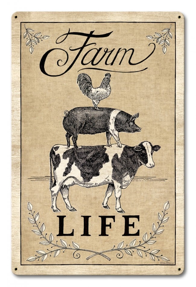 Lane081 Farm Life Livestock Satin Metal Sign - 12 X 18 In.