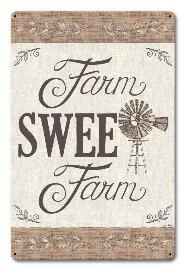 Lane082 Farm Sweet Farm Satin Metal Sign - 12 X 18 In.
