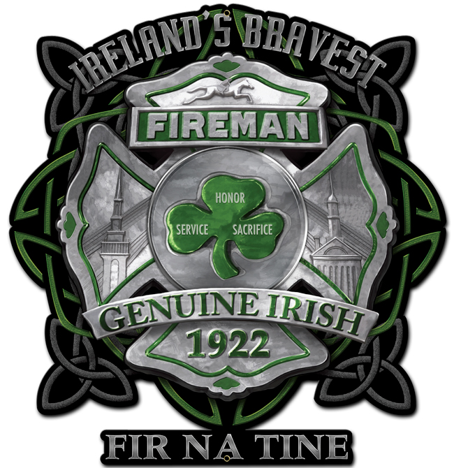 Era066 Ireland Bravest Fireman Plasma Shape Metal Sign - 18 X 18 In.