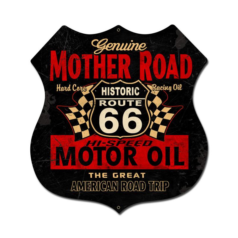 Sm315 Mother Road Oil Shield Metal Sign - 28 X 28 In.