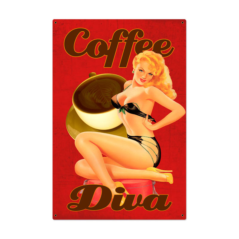 Coffee Diva Metal Sign - 24 X 36 In.