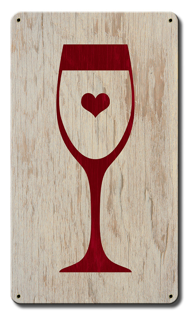 White Wine Metal Sign - 8 X 14 In.