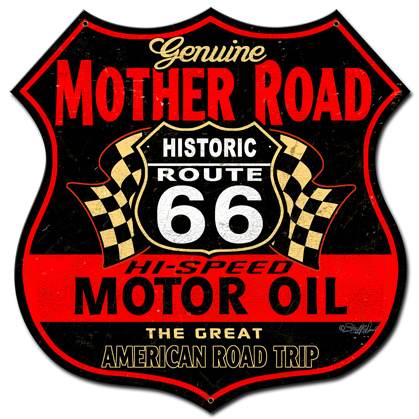 Sm435 24 X 24 In. Route 66 The Mother Road Sign Plasma Metal Sign
