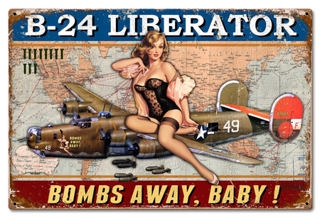 Sm545 24 X 16 In. B-24 Liberator Satin Sign