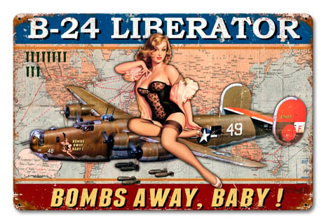 Sm546 18 X 12 In. B-24 Liberator Satin Sign