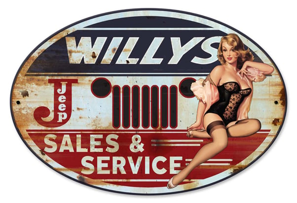 Sm566 18 X 12 In. Willys Sales & Service Plasma Metal Sign