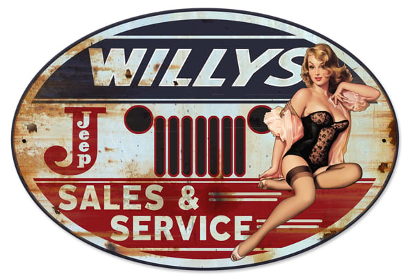Sm567 24 X 16 In. Willys Sales & Service Plasma Metal Sign