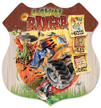 Jmz004 15 X 15 In. Lawn Ranger Shield Metal Sign