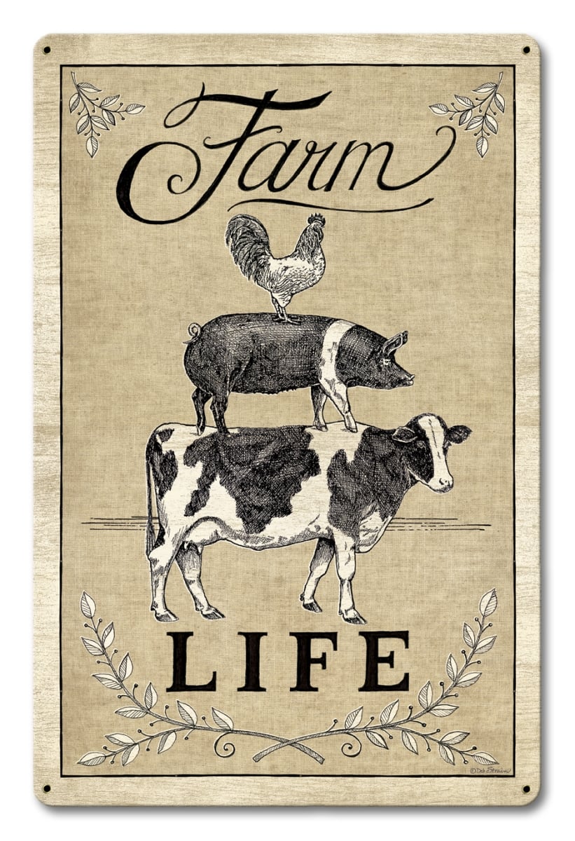 Lane081-wf 12 X 18 In. Farm Life Livestock Satin Metal Sign
