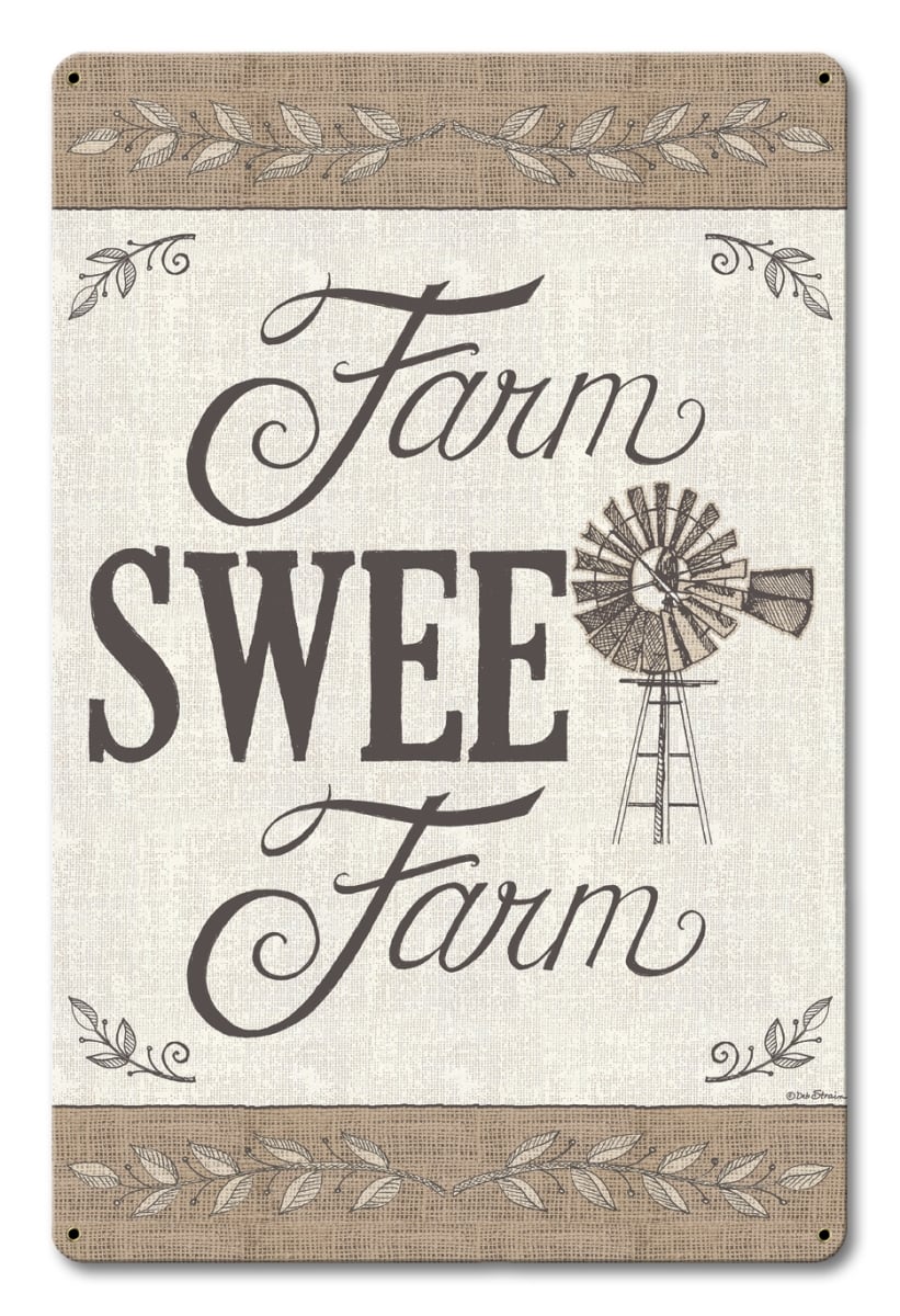 Lane082-wf 12 X 18 In. Farm Sweet Farm Satin Metal Sign