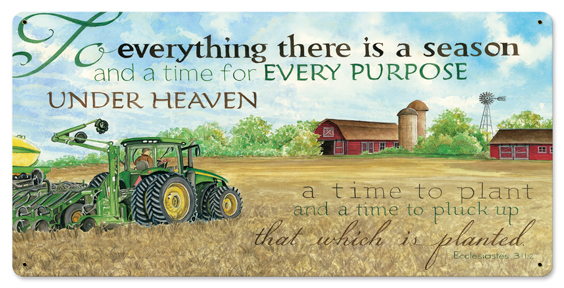 Lane111 24 X 12 In. To Everything There Is A Season Satin Metal Sign