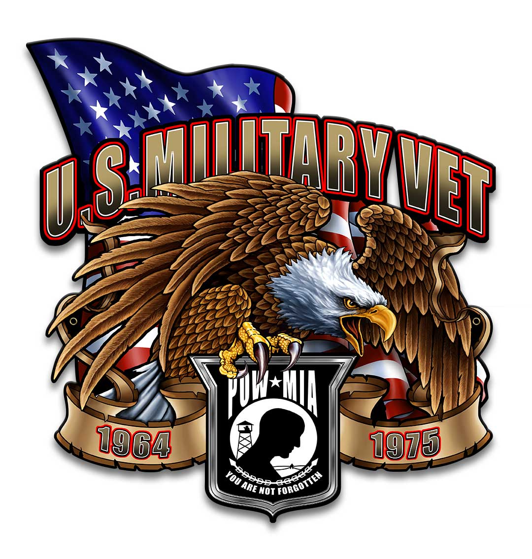 14 X 14 In. Us Military Vet Eagle Plasma Metal Sign