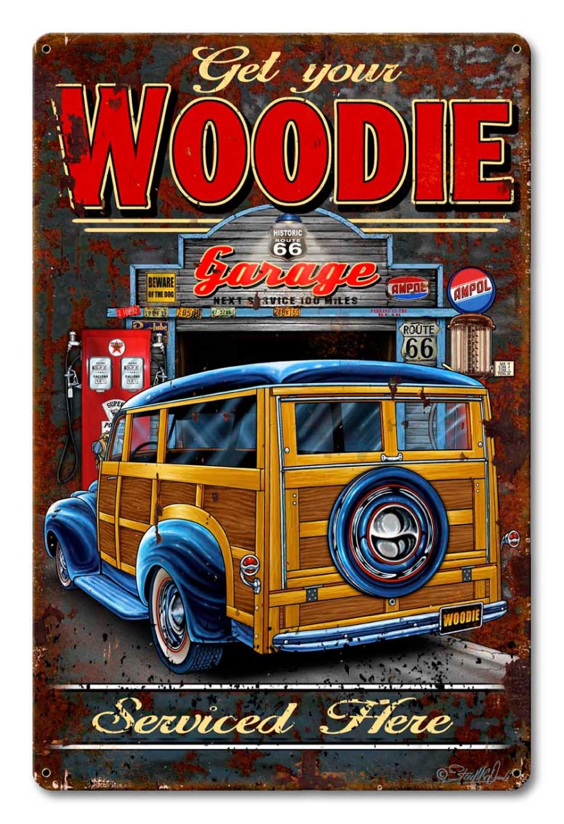 Sm633 12 X 18 In. Woodie Satin Sign