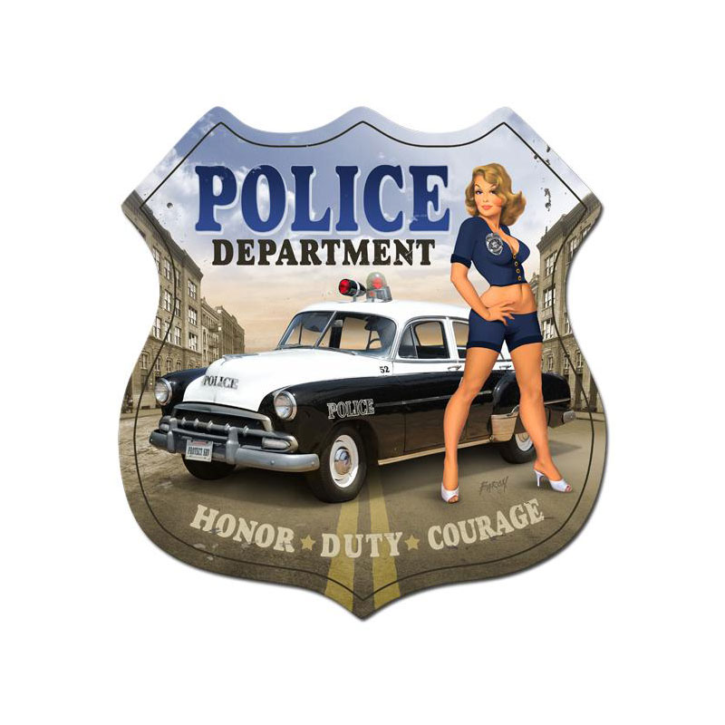 Bvl013 15 X 15 In. Police Department Shield Metal Sign