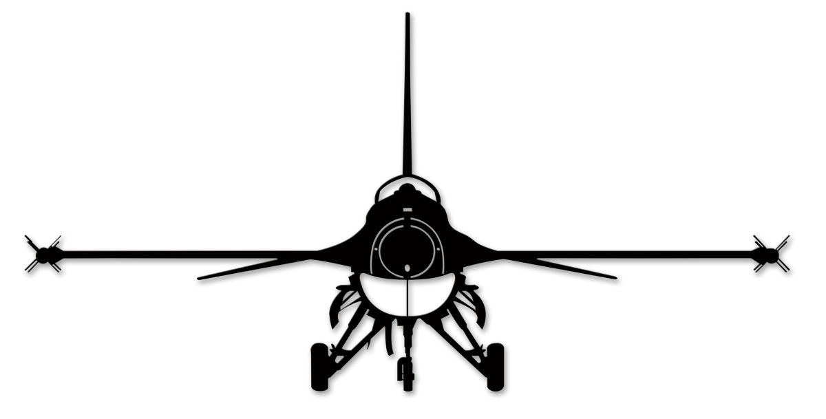 40 X 20 In. F-16 Silhouette Plasma Metal Sign