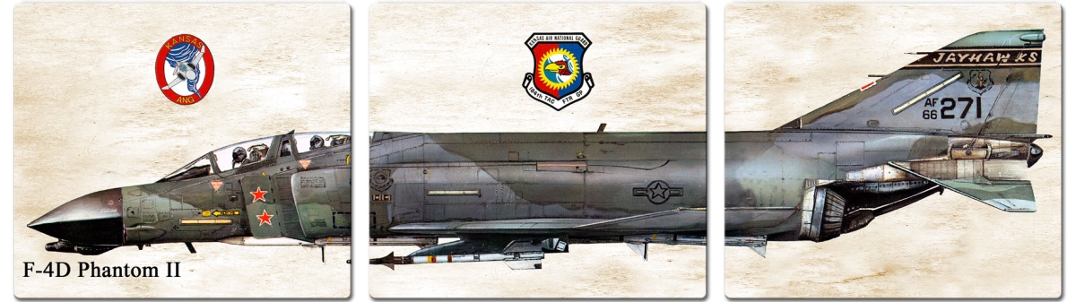 Ps893 48 X 14 In. F-4d Phantom Triptych Metal Sign