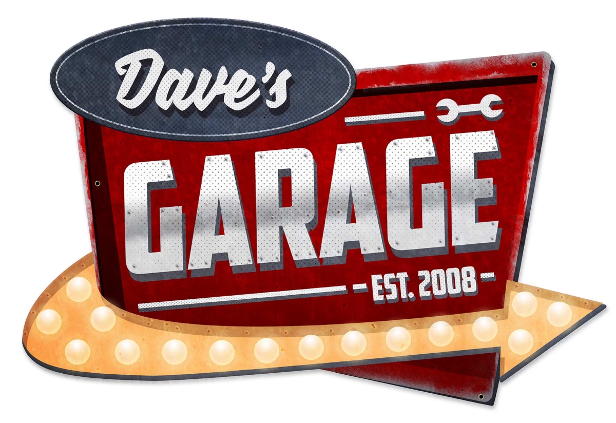 Ps899 24 X 16 In. Garage Personalized Plasma Sign
